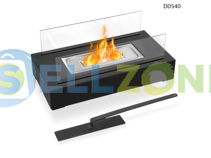 Ορθογώνιο τζάκι βιοαιθανόλης για διακόσμηση με γυάλινα πάνελ – DD540